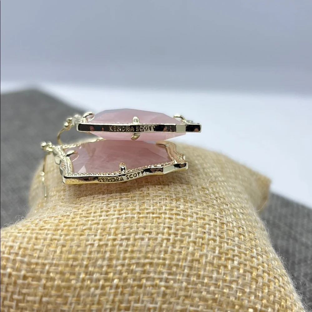 Kendra Scott Kirsten Pink and Gold Geometric Earrings - Picture 4 of 5
